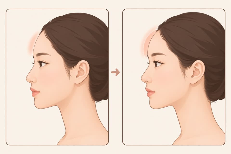 額脂肪注入 / ヒアルロン酸のイメージ図