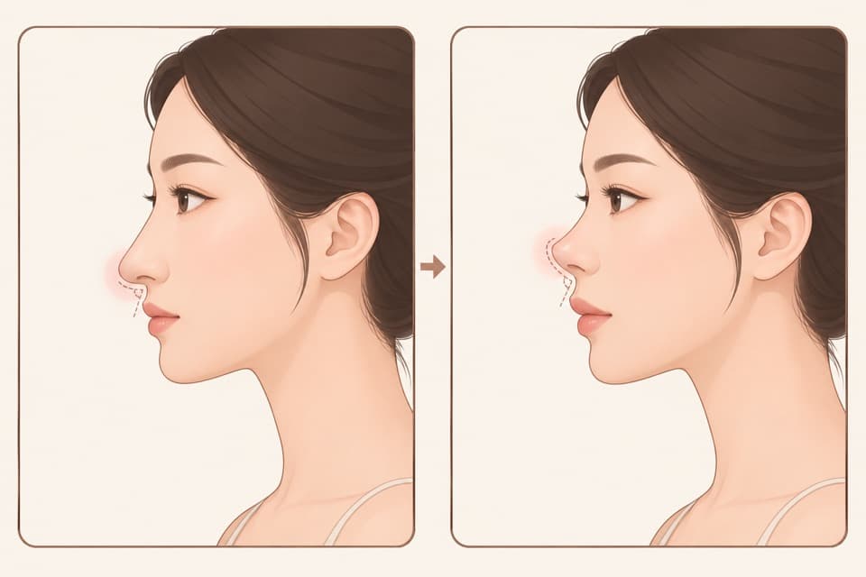 鼻尖挙上術のイメージ図