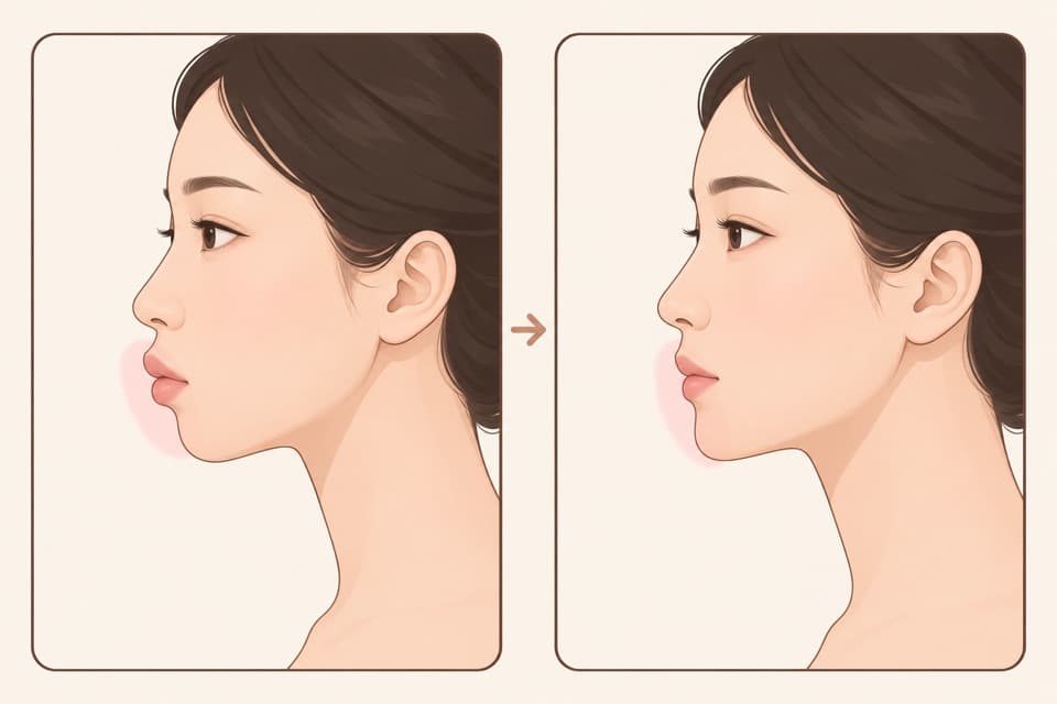 セットバック(上下顎骨切り)のイメージ図