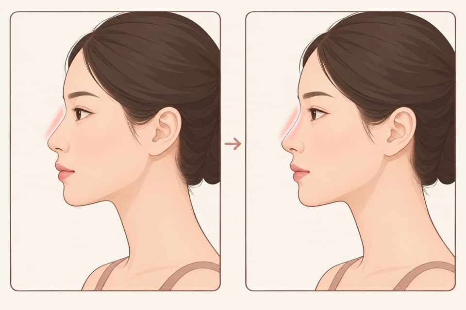 隆鼻術のイメージ図